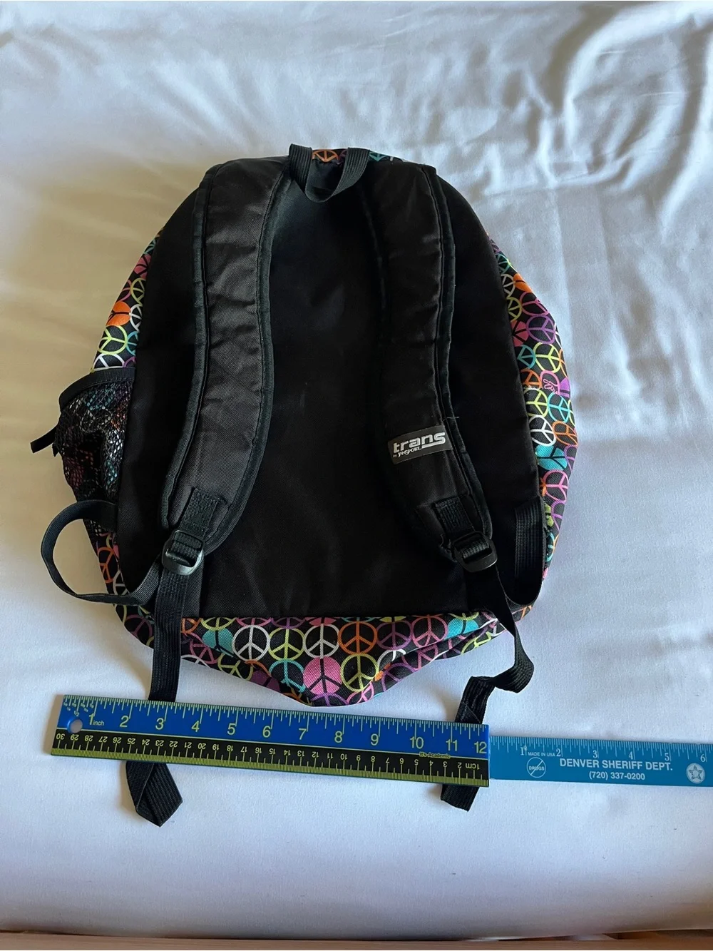 Trans by JanSport Multi-Color Peace Sign Backpack School Bag Organizer OS